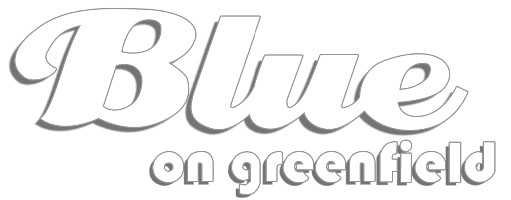 Blue on greenfield logo