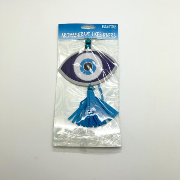 Eucalyptus Scented Evil Eye Air Freshener w/Felted Tassel