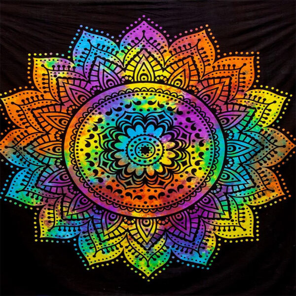 Tye Dye Mandala Tapestry 82" x 90" - Image 2