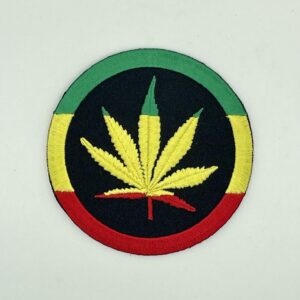 Rasta Stripe Cannabis Leaf Patch