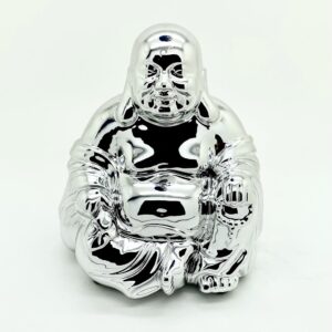 Metallic Silver Ceramic Buddha