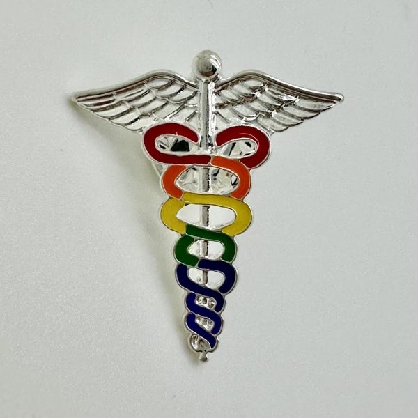 Rainbow Caduceus Pin